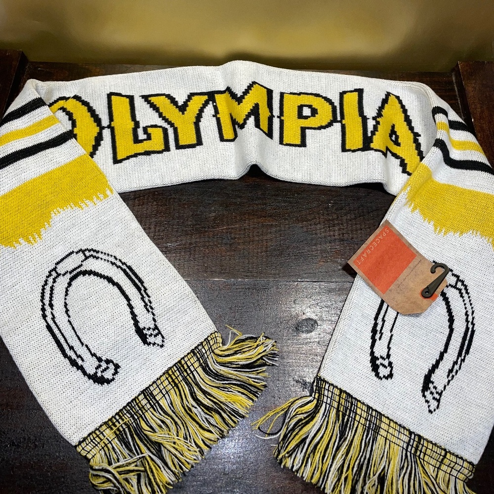 NEW Spacecraft‎ Olympia Sports Scarf Black Yellow 28x6